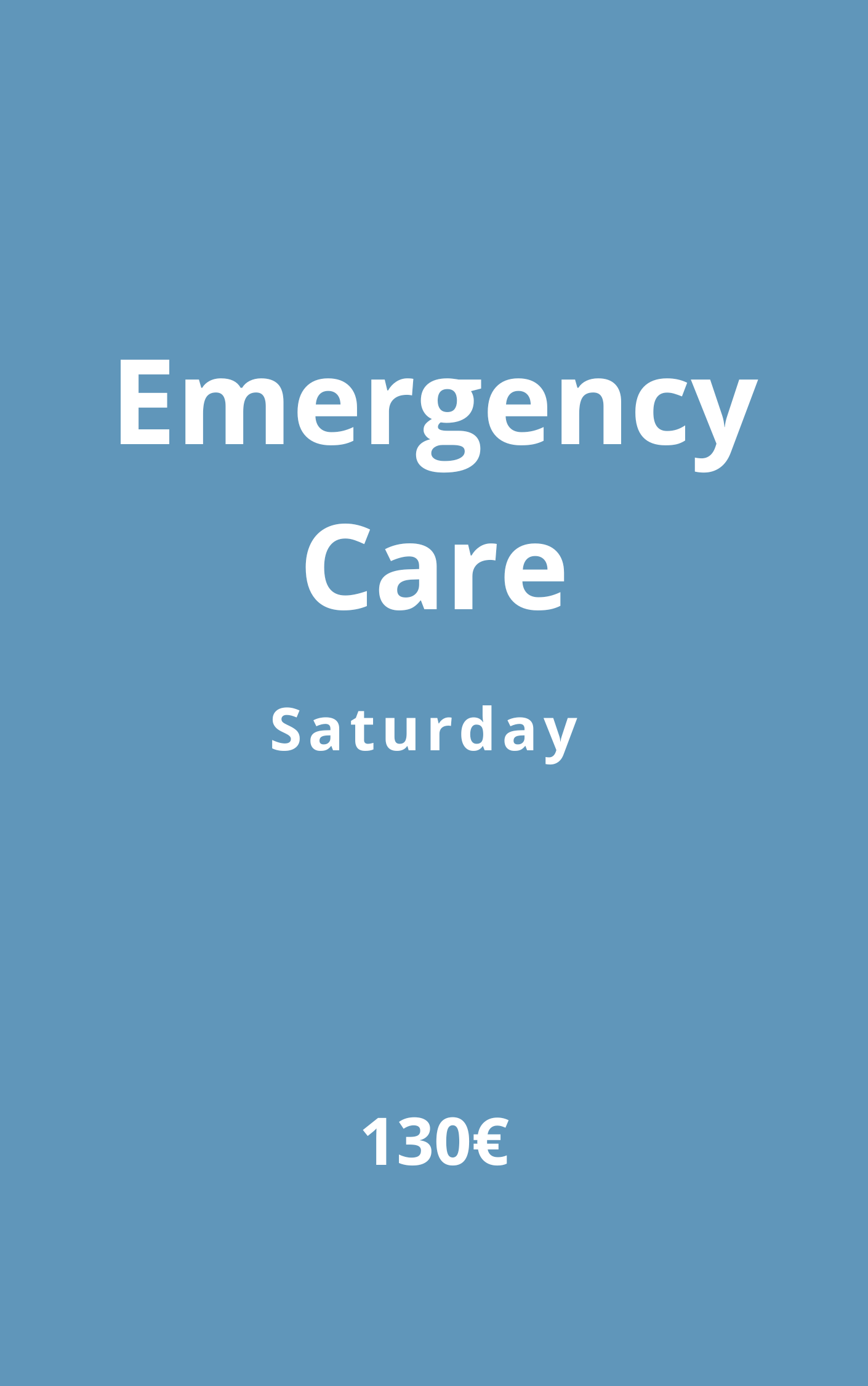 Available for emergency osteopathy sessions on Saturdays